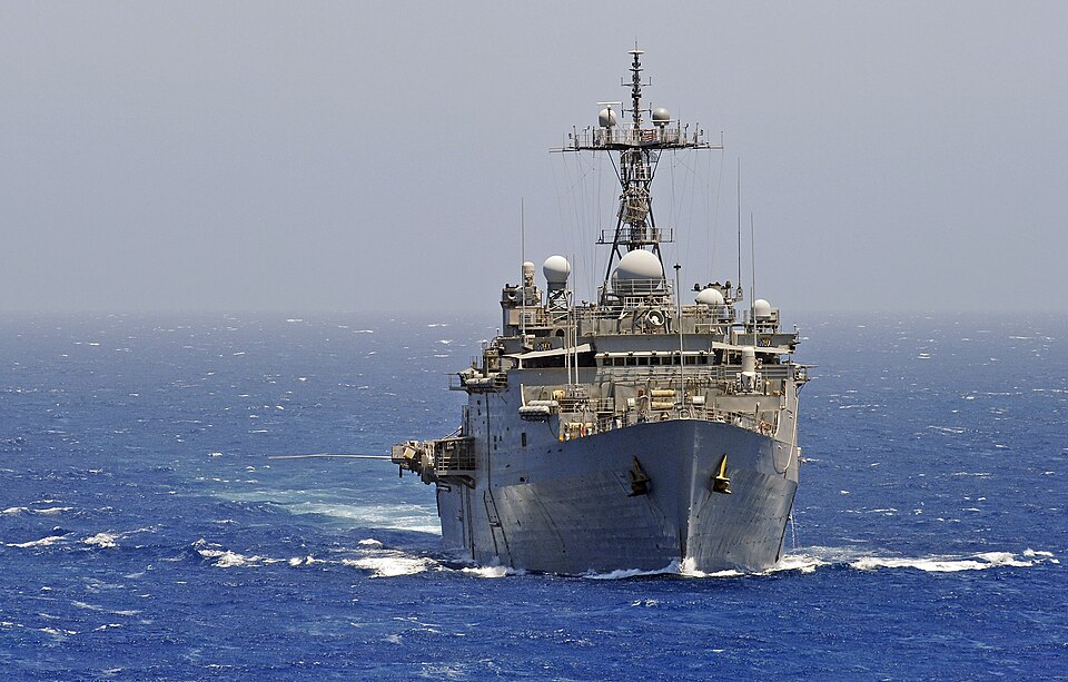 US Navy warship conducting operations in the Red Sea.